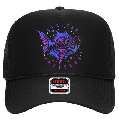 Deep Sea Fish Creature High Crown Mesh Back Trucker Hat