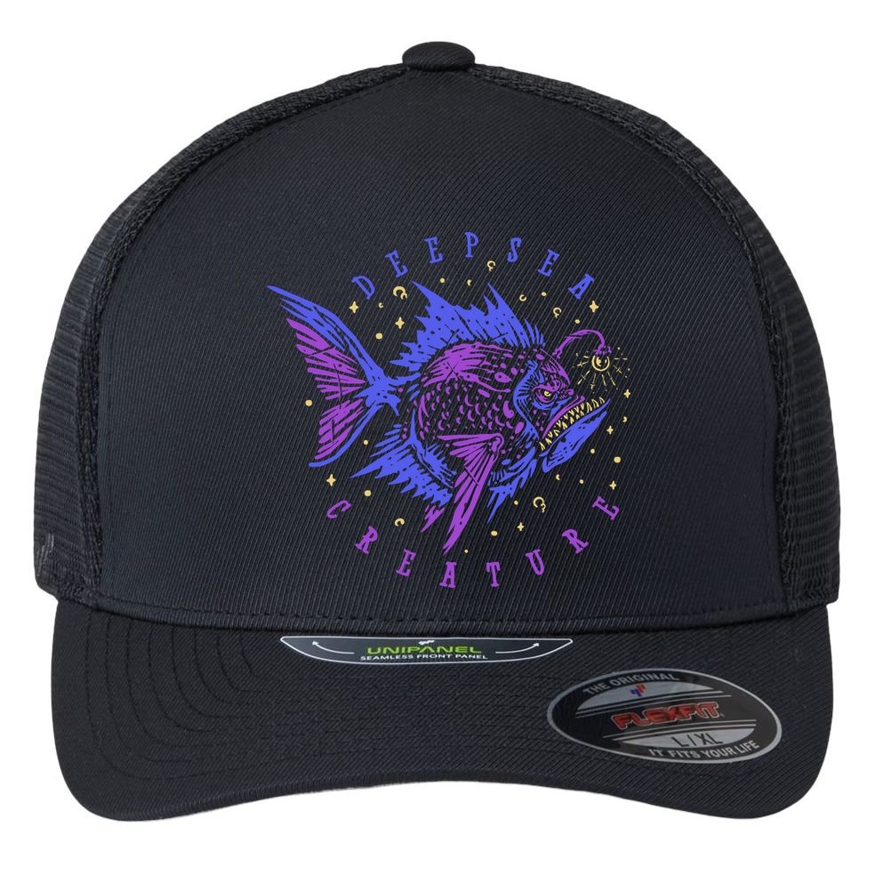 Deep Sea Fish Creature Flexfit Unipanel Trucker Cap