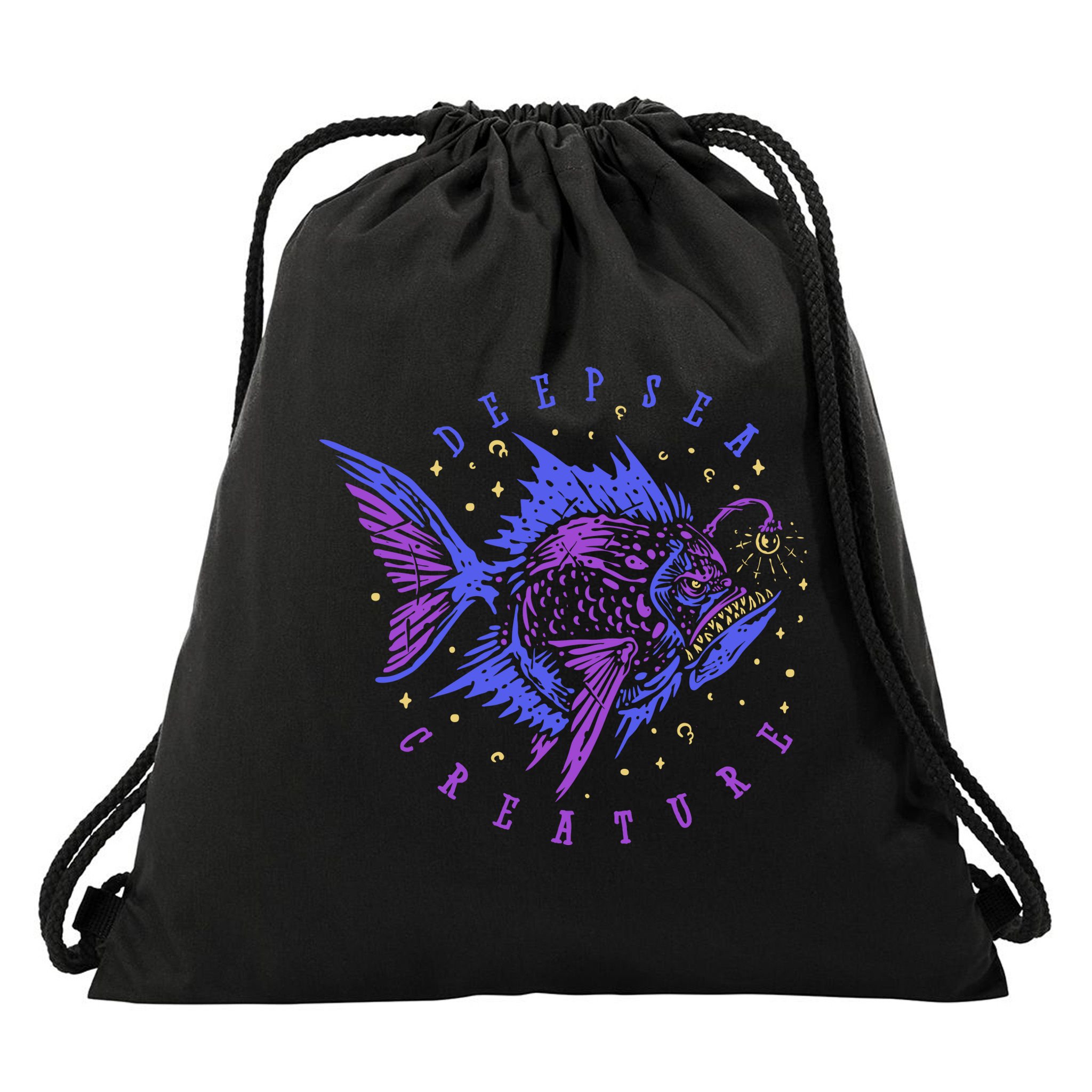 Deep Sea Fish Creature Drawstring Bag