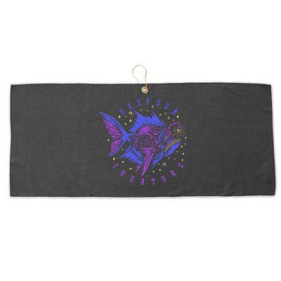 Deep Sea Fish Creature Large Microfiber Waffle Golf Towel