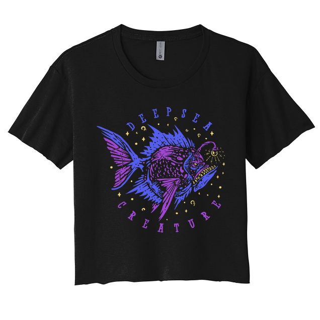 Deep Sea Fish Creature Women's Crop Top Tee