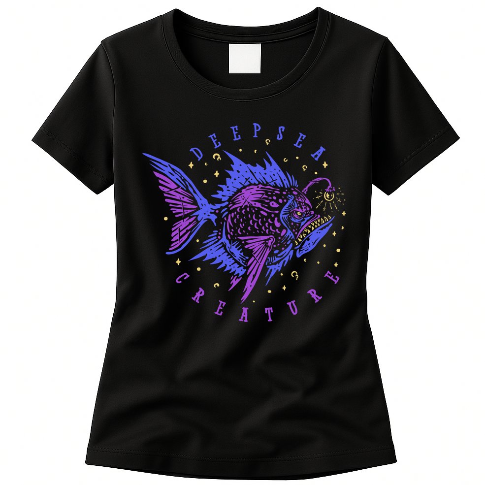 Deep Sea Fish Creature Womens T-Shirt