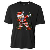 Dabbing Santa For Boy Girl Christmas Tree Lights Cooling Performance Crew T-Shirt