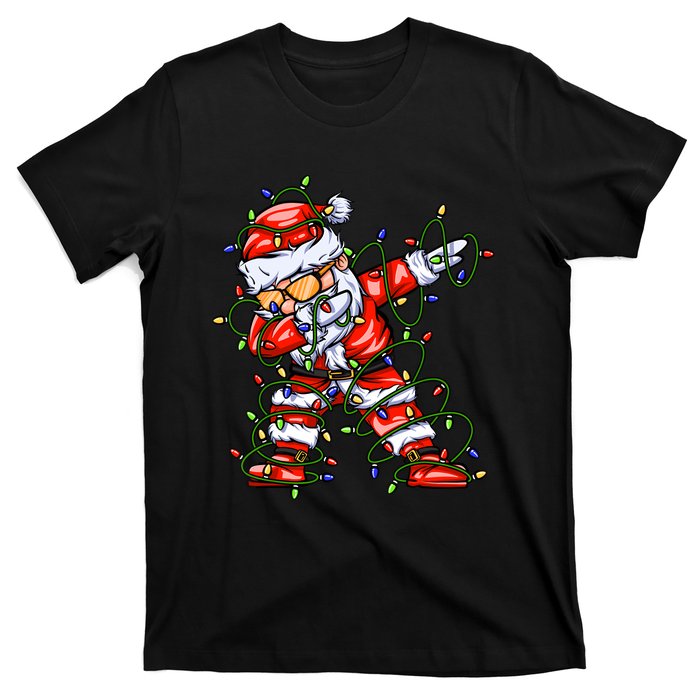 Dabbing Santa For Boy Girl Christmas Tree Lights T-Shirt