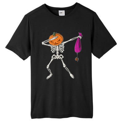 Dabbing Skeleton Funny Halloween Pumpkin Costume Autumn Gift Tall Fusion ChromaSoft Performance T-Shirt