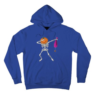 Dabbing Skeleton Funny Halloween Pumpkin Costume Autumn Gift Hoodie