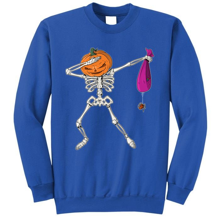 Dabbing Skeleton Funny Halloween Pumpkin Costume Autumn Gift Sweatshirt