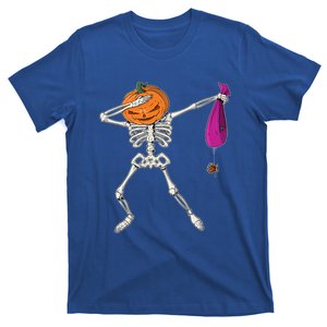 Dabbing Skeleton Funny Halloween Pumpkin Costume Autumn Gift T-Shirt