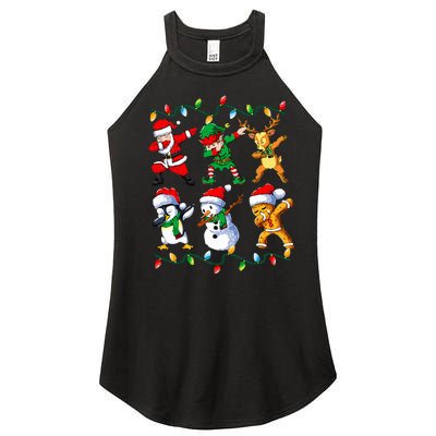 Dabbing Santa Friends Xmas Gifts Christmas Women’s Perfect Tri Rocker Tank