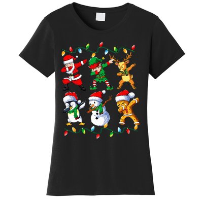 Dabbing Santa Friends Xmas Gifts Christmas Women's T-Shirt