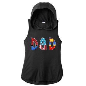 Dad Superhero Father's Day Gift Ladies PosiCharge Tri-Blend Wicking Draft Hoodie Tank