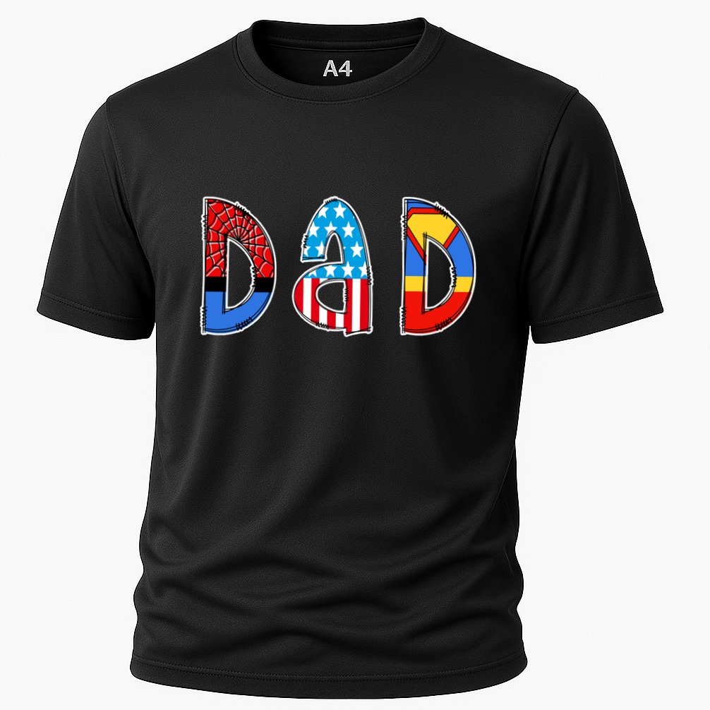Dad Superhero Father's Day Gift Cooling Performance Crew T-Shirt