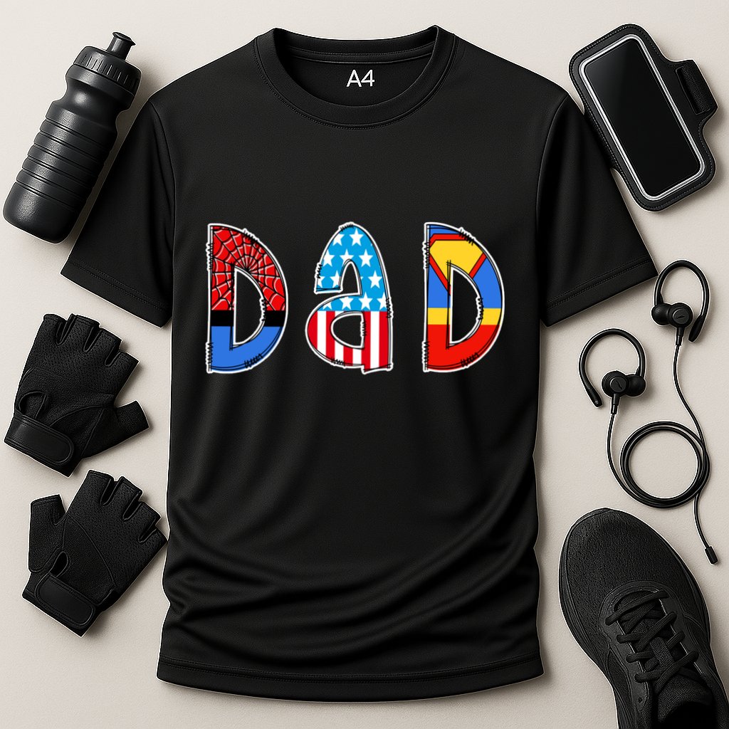 Dad Superhero Father's Day Gift Cooling Performance Crew T-Shirt