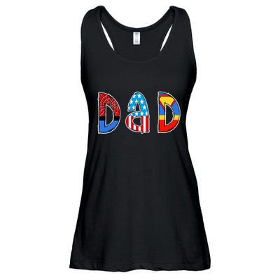 Dad Superhero Father's Day Gift Ladies Essential Flowy Tank