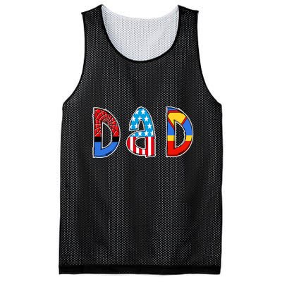 Dad Superhero Father's Day Gift Mesh Reversible Basketball Jersey Tank