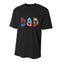 Dad Superhero Father's Day Gift Youth Performance Sprint T-Shirt