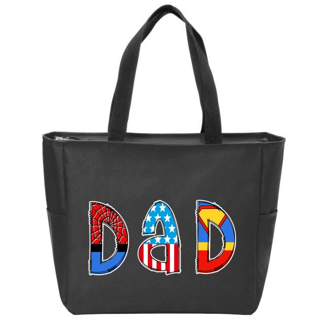 Dad Superhero Father's Day Gift Zip Tote Bag