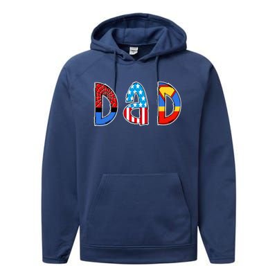 Dad Superhero Father's Day Gift Performance Fleece Hoodie