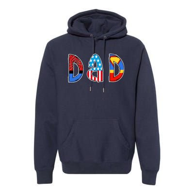 Dad Superhero Father's Day Gift Premium Hoodie