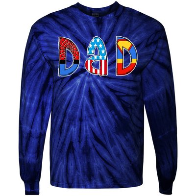 Dad Superhero Father's Day Gift Tie-Dye Long Sleeve Shirt