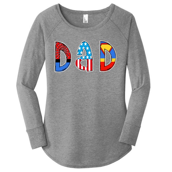 Dad Superhero Father's Day Gift Women's Perfect Tri Tunic Long Sleeve Shirt