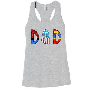 Dad Superhero Father's Day Gift Women's Racerback Tank