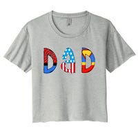 Dad Superhero Father's Day Gift Women's Crop Top Tee