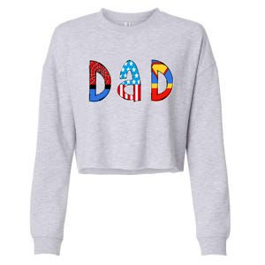 Dad Superhero Father's Day Gift Cropped Pullover Crew