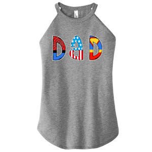 Dad Superhero Father's Day Gift Women's Perfect Tri Rocker Tank