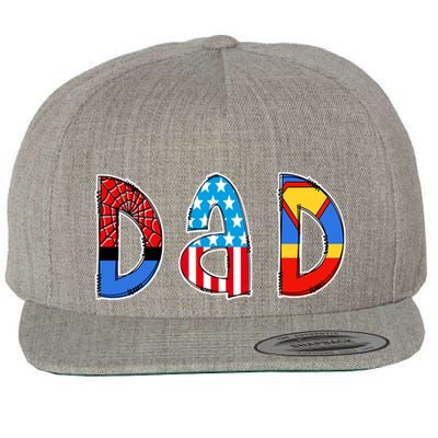 Dad Superhero Father's Day Gift Wool Snapback Cap