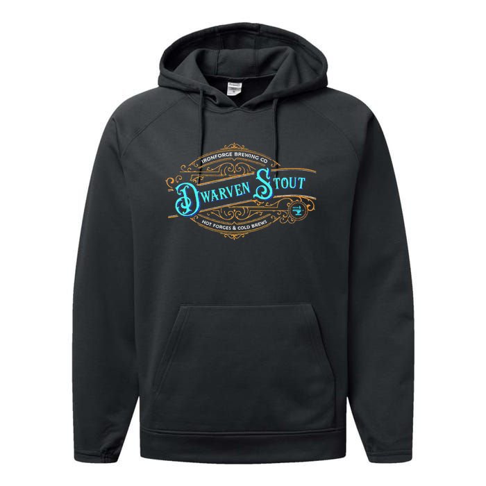 Dwarven Stout Funny Dwarf Beer Gamer Brewery Performance Fleece Hoodie