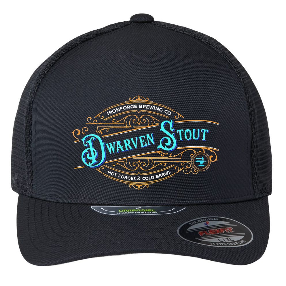 Dwarven Stout Funny Dwarf Beer Gamer Brewery Flexfit Unipanel Trucker Cap