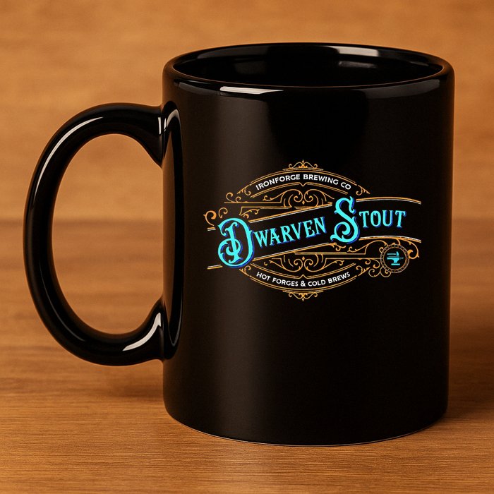 Dwarven Stout Funny Dwarf Beer Gamer Brewery 11oz C Handle Ceramic Mug