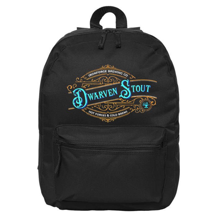 Dwarven Stout Funny Dwarf Beer Gamer Brewery 16 in Basic Backpack