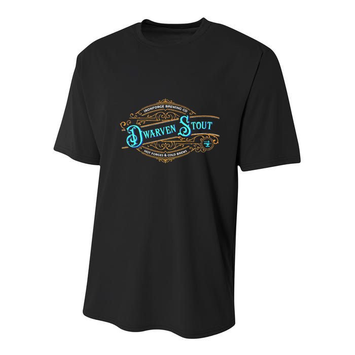 Dwarven Stout Funny Dwarf Beer Gamer Brewery Youth Performance Sprint T-Shirt