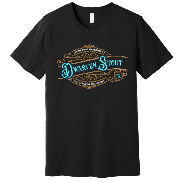 Dwarven Stout Funny Dwarf Beer Gamer Brewery Premium T-Shirt