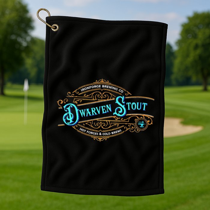 Dwarven Stout Funny Dwarf Beer Gamer Brewery Golf Towel