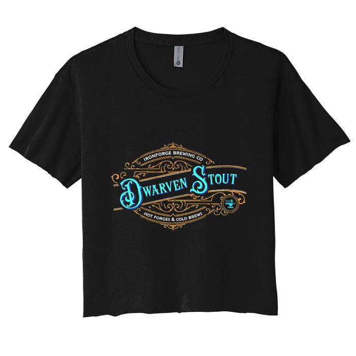 Dwarven Stout Funny Dwarf Beer Gamer Brewery Crop Top