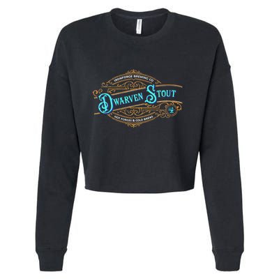 Dwarven Stout Funny Dwarf Beer Gamer Brewery Cropped Pullover Crew