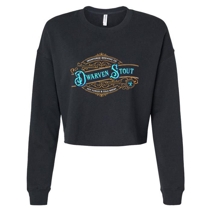 Dwarven Stout Funny Dwarf Beer Gamer Brewery Cropped Pullover Crew