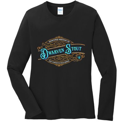 Dwarven Stout Funny Dwarf Beer Gamer Brewery Ladies Long Sleeve Shirt