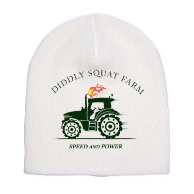 Diddly Squat Farm Green Tractor Farmer Short Acrylic Beanie