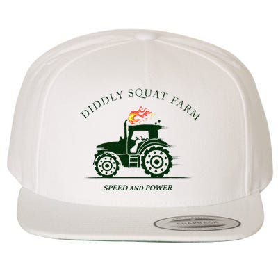 Diddly Squat Farm Green Tractor Farmer Wool Snapback Cap