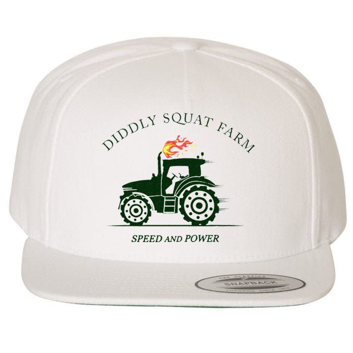 Diddly Squat Farm Green Tractor Farmer Wool Snapback Cap