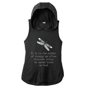 Dragonfly Spiritual Faith Dragonflies Lovers Ladies PosiCharge Tri-Blend Wicking Draft Hoodie Tank