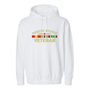 Desert Storm Flag Veteran Day Gift Garment-Dyed Fleece Hoodie