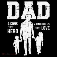Dad Sons First Hero Daughter Love For Fathers Day Womens T-Shirt