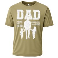 Dad Sons First Hero Daughter Love For Fathers Day Cooling Performance Crew T-Shirt