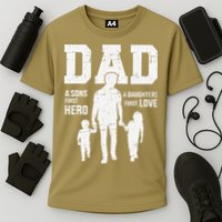 Dad Sons First Hero Daughter Love For Fathers Day Cooling Performance Crew T-Shirt