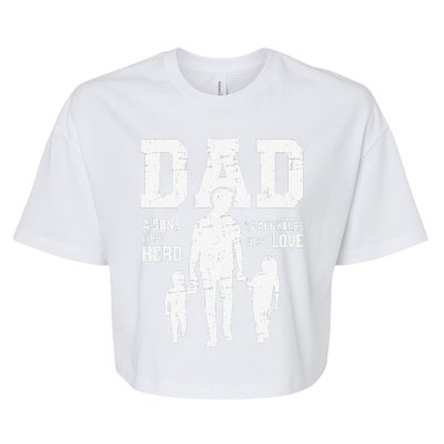 Dad Sons First Hero Daughter Love For Fathers Day Bella+Canvas Jersey Crop Tee